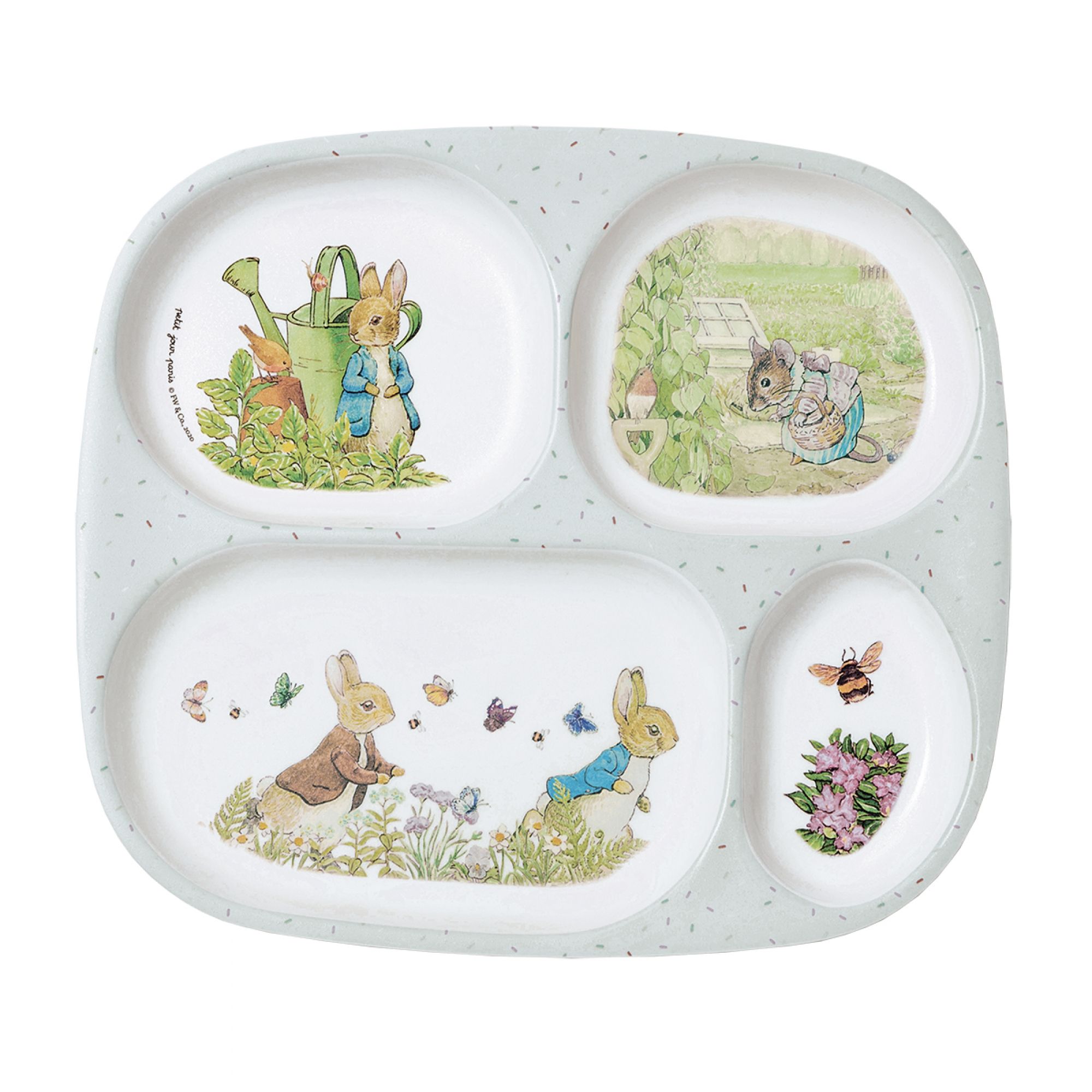 Petit Plateau En Mélamine Motif Lapin - Dimensions 36 X 24 Cm - Lavable Au Lave-vaisselle - Pour Apéritif, Petit-déjeuner, Déco