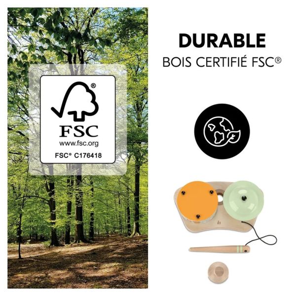 Jeux pour plateau de chaise haute en bois Play Drums S Animals