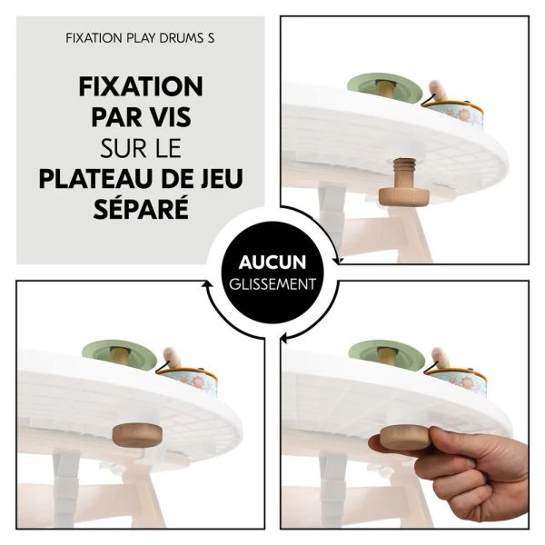 Jeux pour plateau de chaise haute en bois Play Drums S Animals