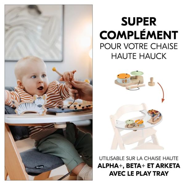 Jeux pour plateau de chaise haute en bois Play Drums S Animals