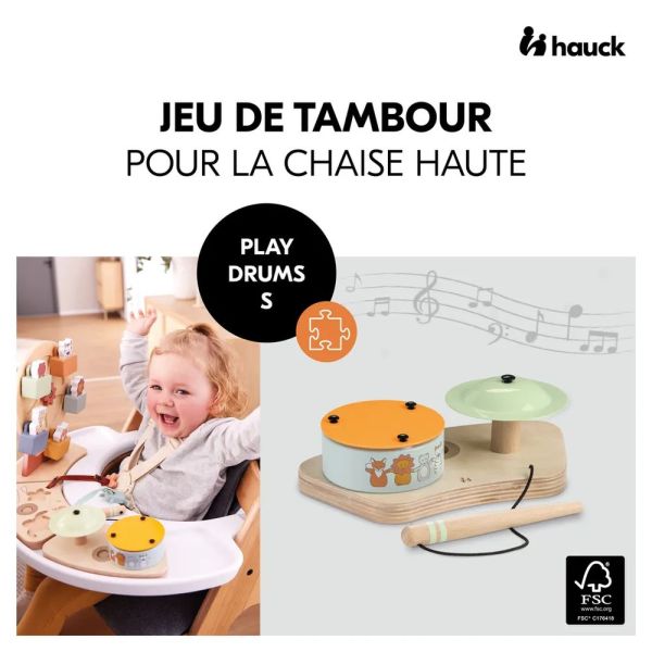 Jeux pour plateau de chaise haute en bois Play Drums S Animals