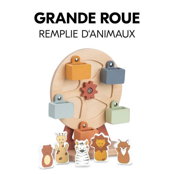 Jeux de plateau pour chaise haute en bois Fun Fair Animals