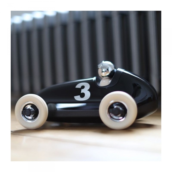 Voiture de course Bruno Noire et Chrome 26 cm