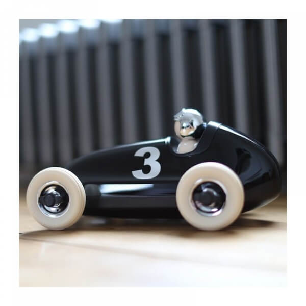Voiture de course Bruno Noire et Chrome 26 cm