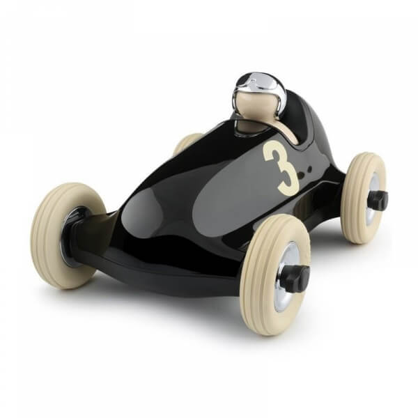 Voiture de course Bruno Noire et Chrome 26 cm