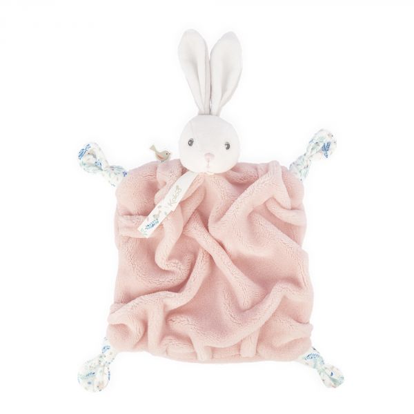 Doudou plat plume rose poudré 25 cm