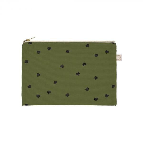 Pochette Lili Coeur kaki