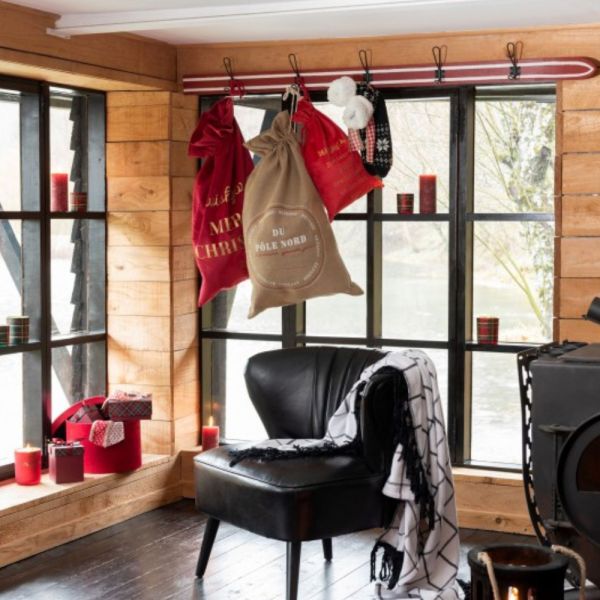 Lot de 2 sacs en jute de Noël Grand Modèle