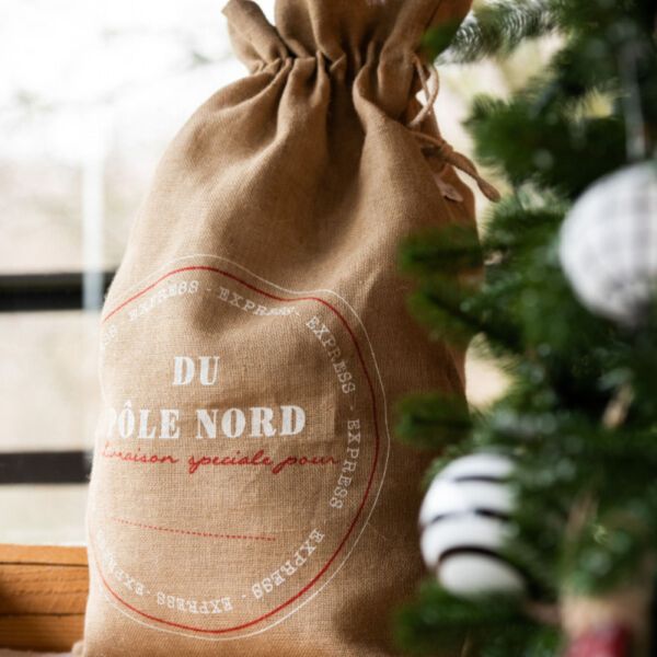 Lot de 2 sacs en jute de Noël Grand Modèle