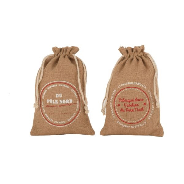 Lot de 2 sacs en jute de Noël Modèle Medium