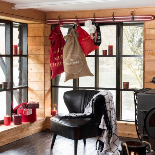 Lot de 2 sacs en jute de Noël Petit modèle