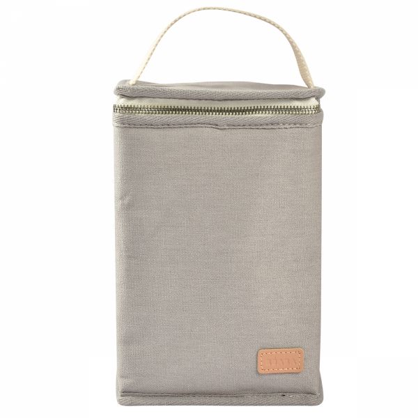 Pochette repas isotherme canvas gris perle