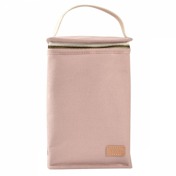 Pochette repas isotherme canvas rose poudré