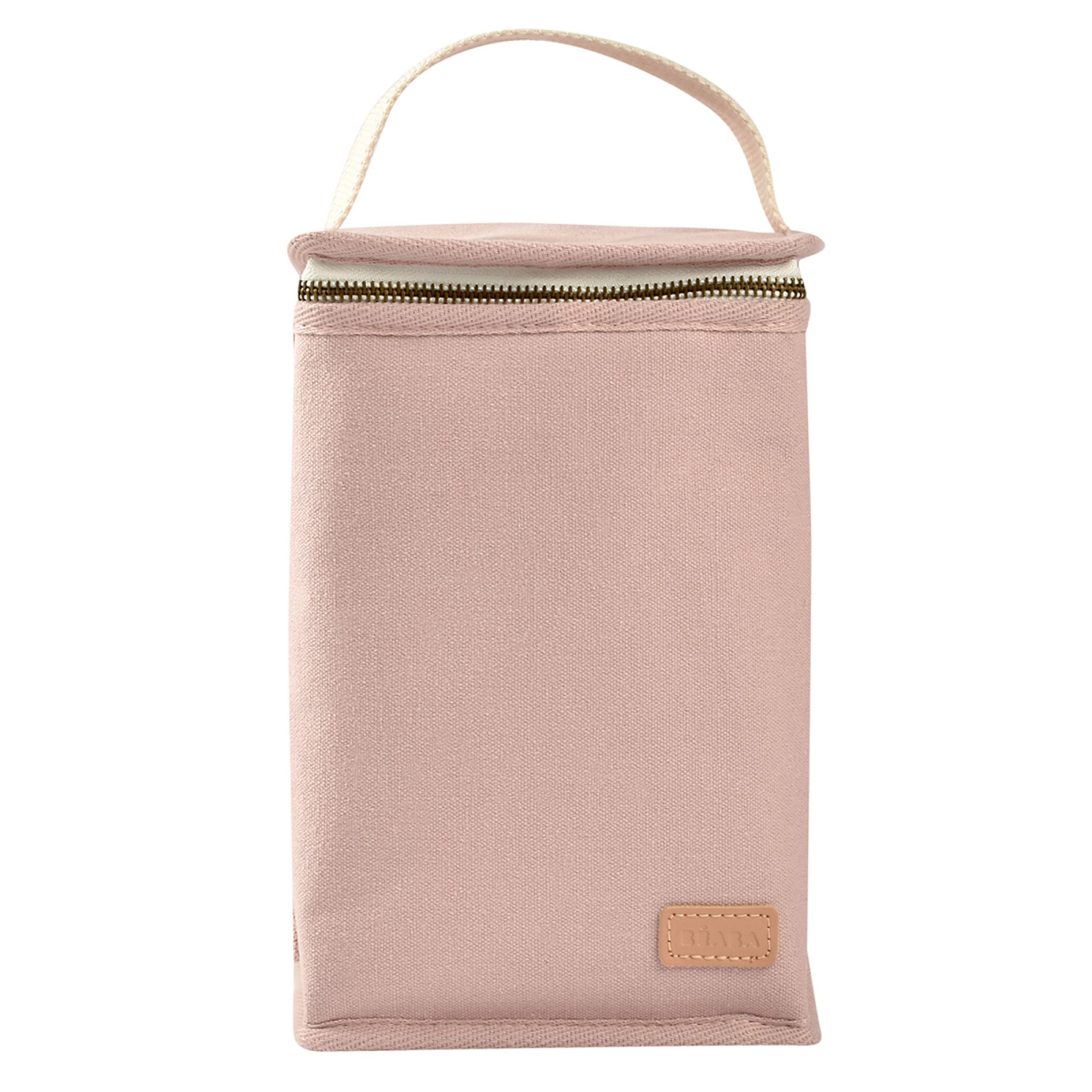 Pochette repas isotherme canvas rose poudré - Made in Bébé