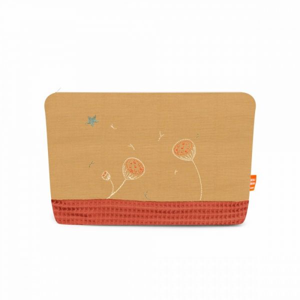 Pochette trousseau noisette