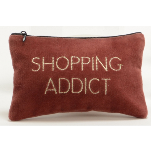 Pochette velours - Terracota - Shopping Addict
