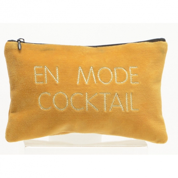 Pochette velours - Jaune - En Mode Cocktail