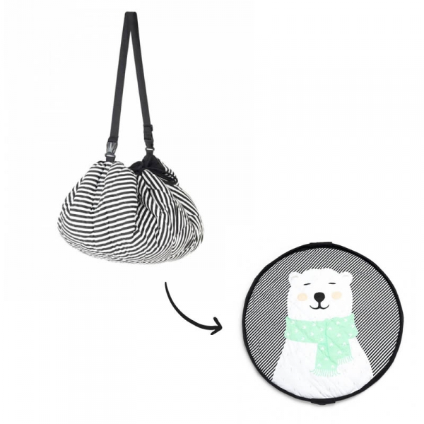 Sac à jouets / tapis d'éveil 2 en 1 Ours polaire