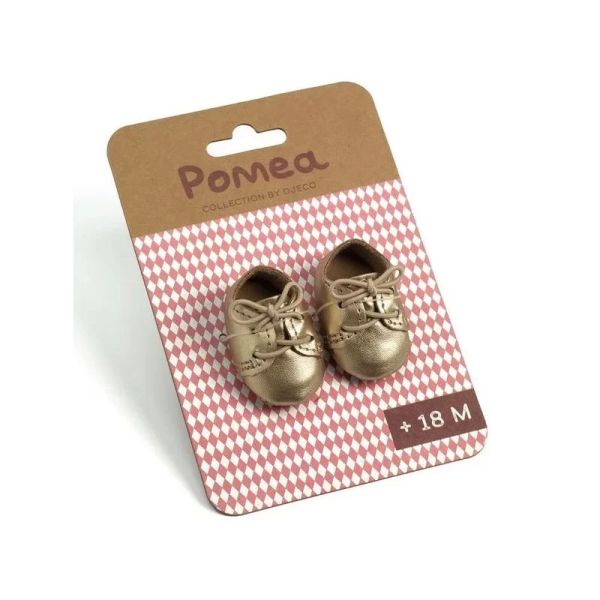Chaussures dorées pour poupée Poméa