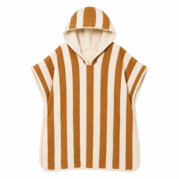 Poncho de bain enfant Rayure Camel 2-6 ans