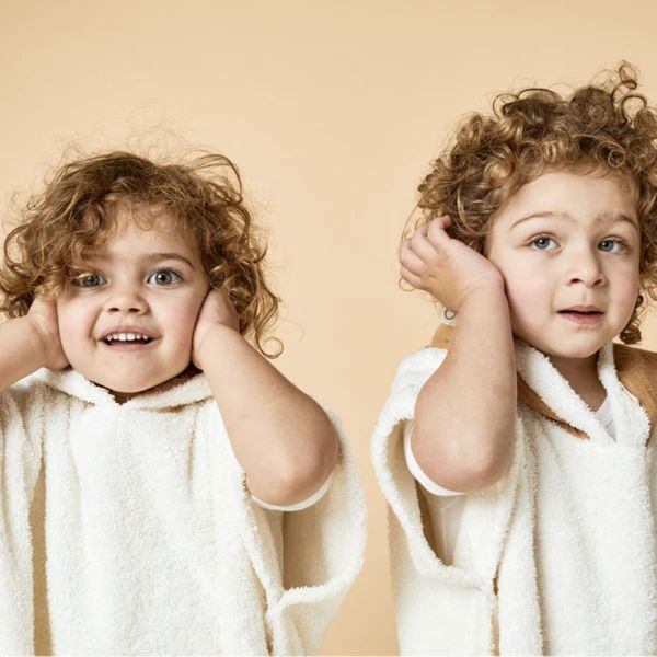 Poncho de bain Comme un bonbon Crème