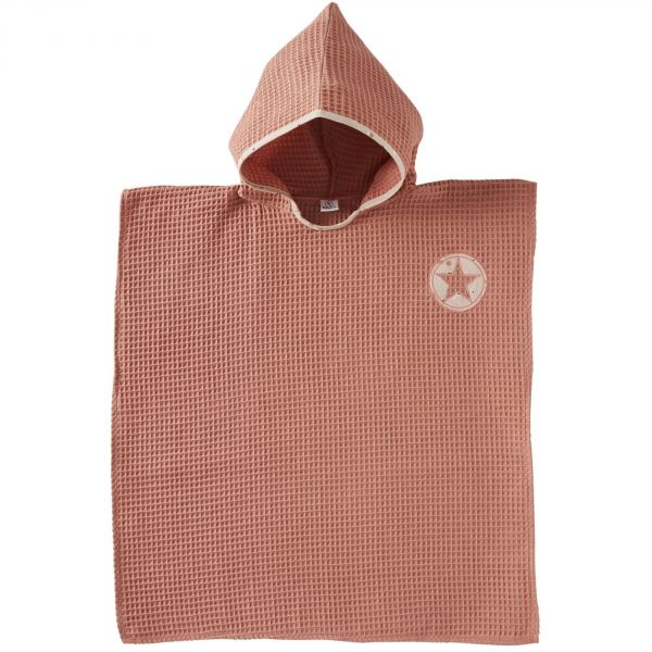 Poncho de bain nid d'abeille - Marsala