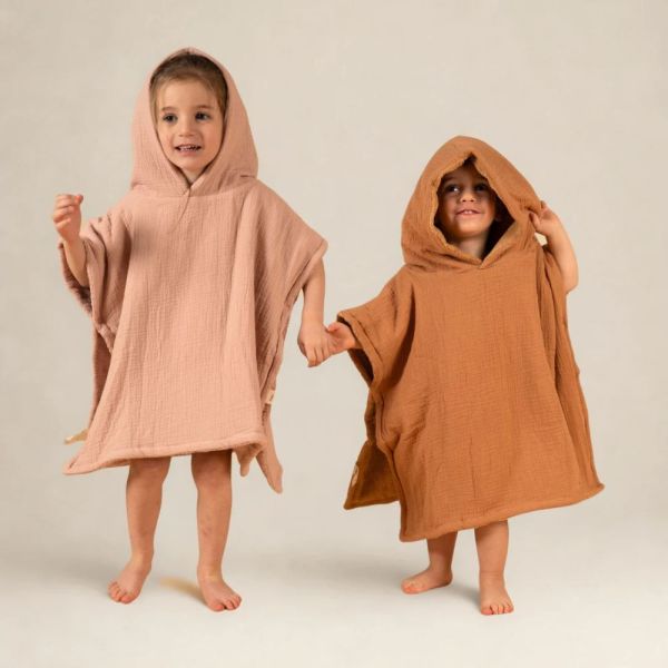 Poncho de bain enfant en éponge Camel 2-4 ans