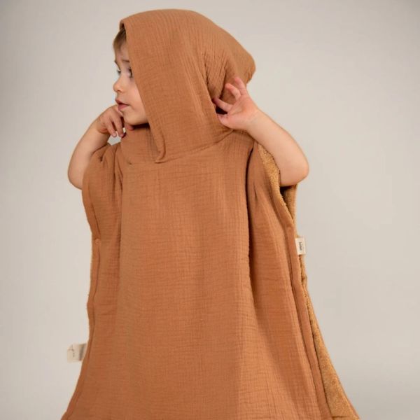 Poncho de bain enfant en éponge Camel 2-4 ans
