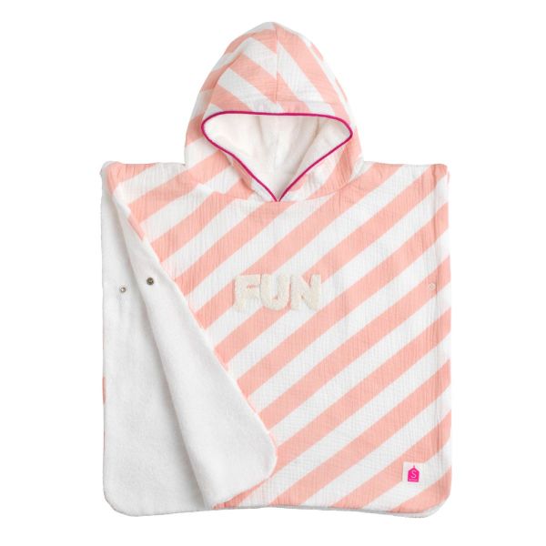 Poncho de bain rose
