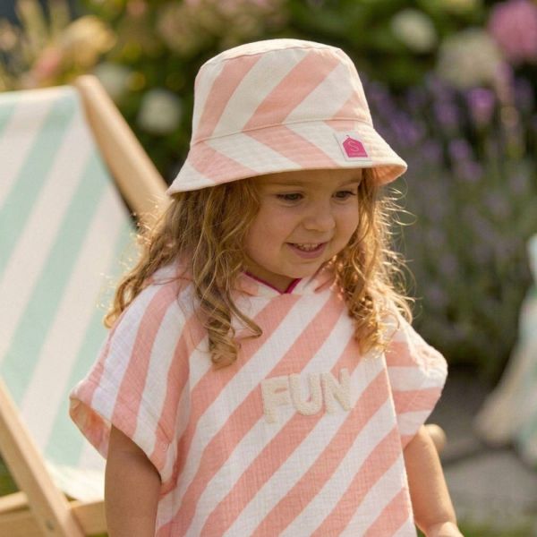 Poncho de bain rose