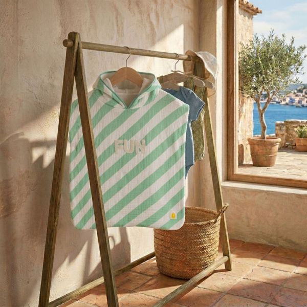Poncho de bain vert