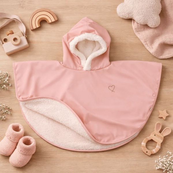 Poncho bébé - Rosée coeur