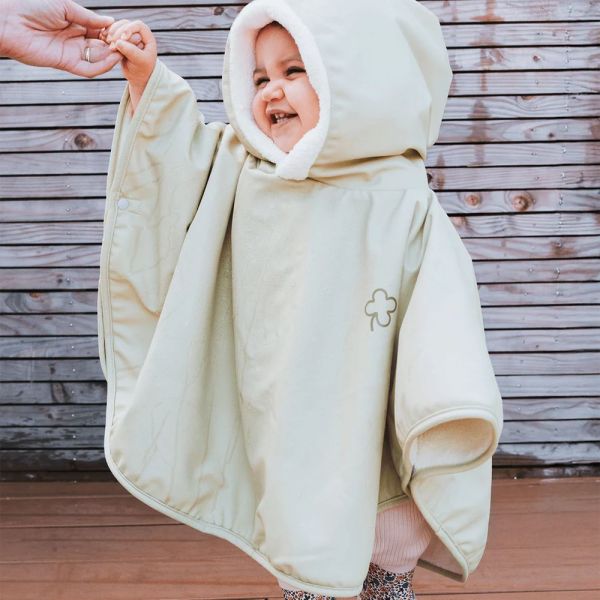 Poncho bébé - Tilleul trèfle