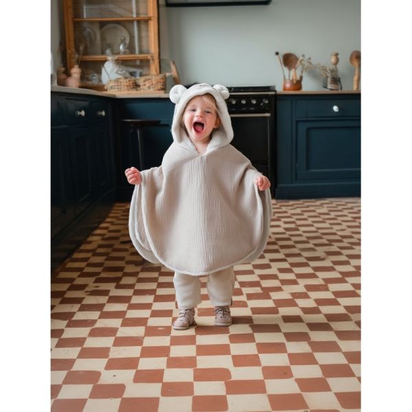 Poncho polair  Teddy Latte powder