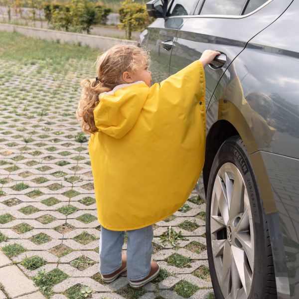 Poncho chaud de voyage imperméable Jaune