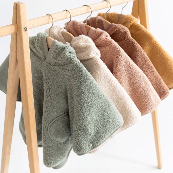 Poncho chaud de voyage Teddy bouclette Kaki