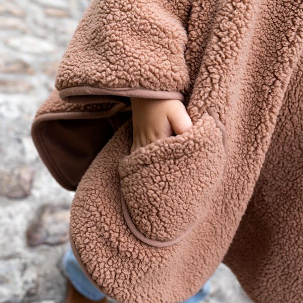 Poncho chaud de voyage Teddy bouclette Muffin