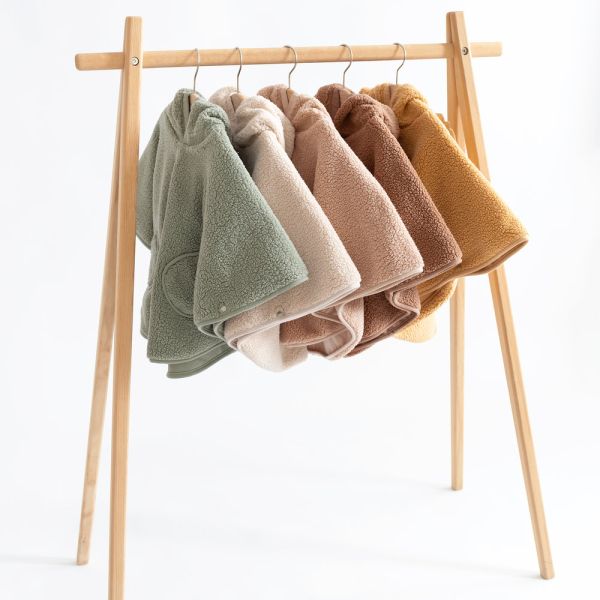 Poncho chaud de voyage Teddy bouclette Natural
