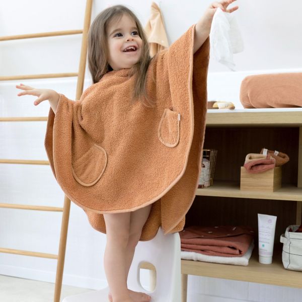 Poncho de bain Terry Abricot