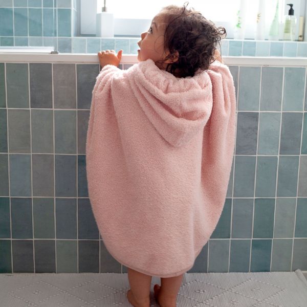 Poncho de bain Terry Vieux rose