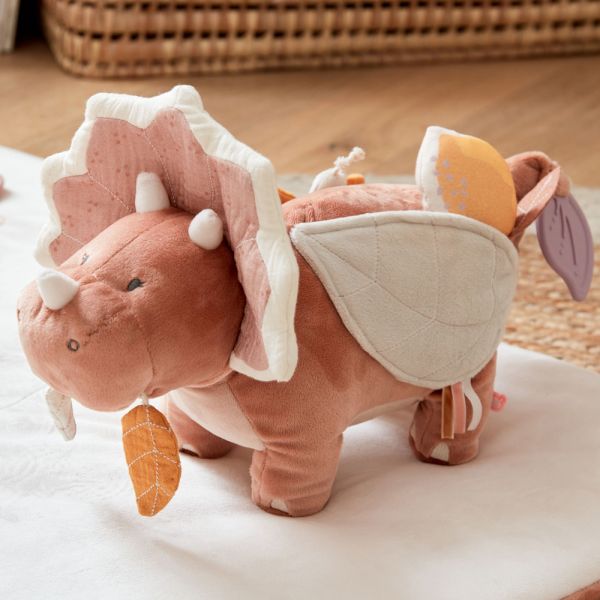 Peluche d'activités tricératops Popsie rose 40 cm