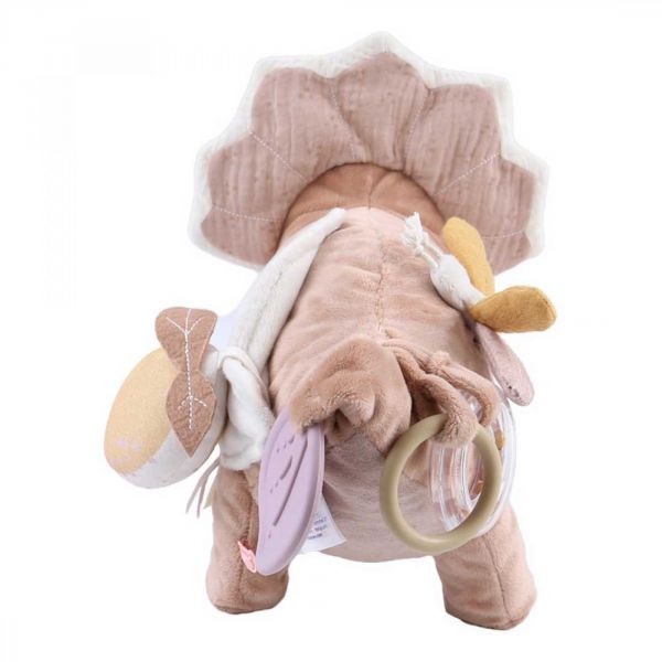 Peluche d'activités tricératops Popsie rose 40 cm