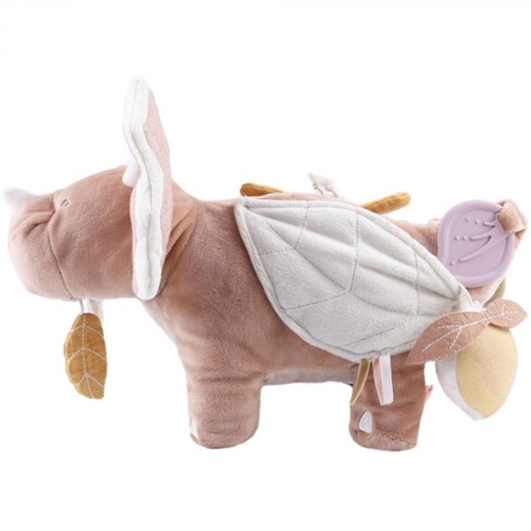 Peluche d'activités tricératops Popsie rose 40 cm