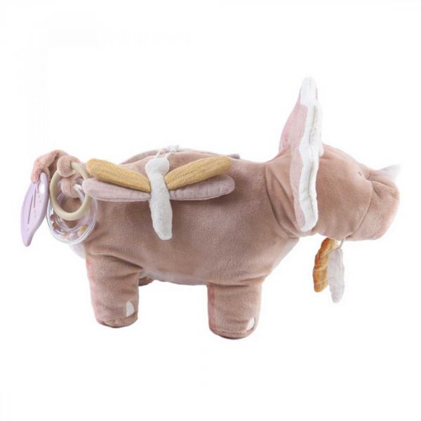 Peluche d'activités tricératops Popsie rose 40 cm