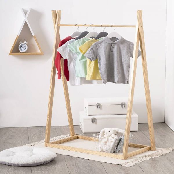 Portant à vêtements enfant Bois et blanc