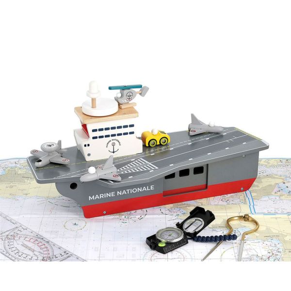 Jouet pour enfant Porte-avions avec accessoires - Marine nationale