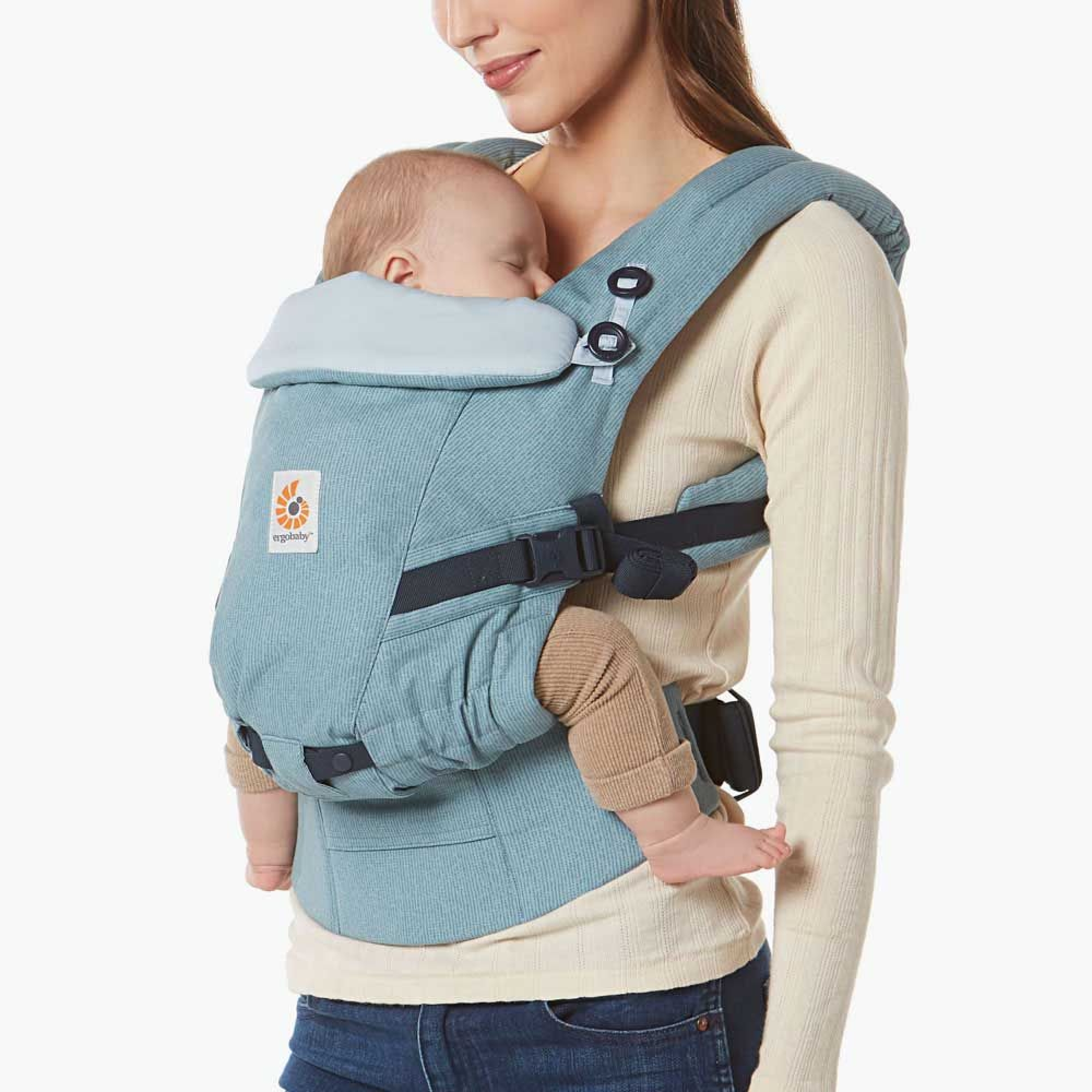 Ergobaby Porte Bebe Adapt Bleu Ciel Rayures Made In Bebe