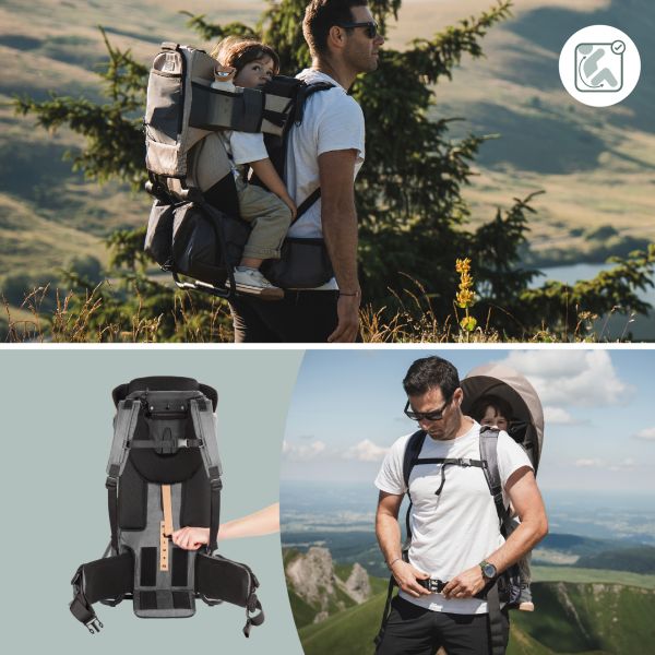 Porte bébé de randonnée avec housse de pluie Moov & Hike Dune