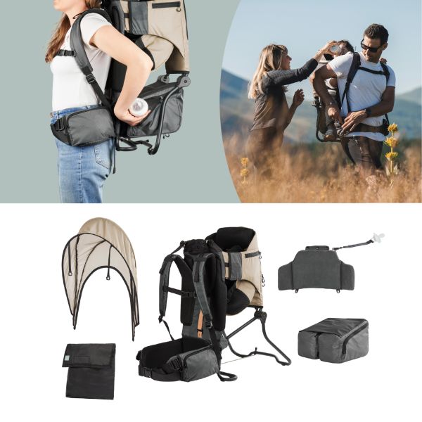 Porte bébé de randonnée avec housse de pluie Moov & Hike Dune