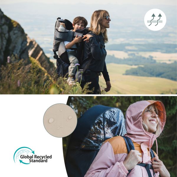 Porte bébé de randonnée avec housse de pluie Moov & Hike Dune